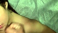 Brunette girl gets her mouth filled with cum