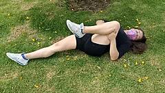 Latina Teen Exercises Without Underwear, Hole in Shorts Exposed in Homemade Video