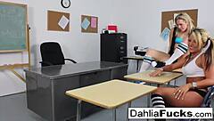 Sexy lesbian classmates share intimate moments