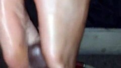 Ms Katt shows off her pretty feet in a casual setting