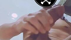 Amateur handjob on monster cock leads to explosive orgasm and cumshot