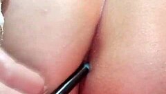 I play with a pen in my ass during amateur fun