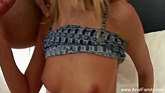 Horny blonde gives messy blowjob with handjob leading to facial cumshot