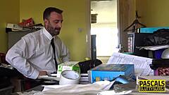 Busty submissive milf gets ballgagged and pounded hard