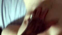 Bent over brunette takes monster cock doggystyle!