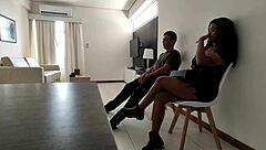 Surprise blowjob from horny teen