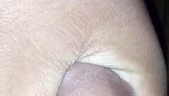 Bold masturbation session leading to cum on cock