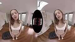 Jessica Portman masturbates to orgasm in virtual taboo scene