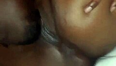 Blacchammer licks Exzotickhandi's pussy in lingerie?