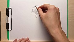 pencil drawing of a sexy girl in panties