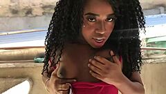 Ebony Teens Explore Amateur Fun in Laundry Room Daylight.