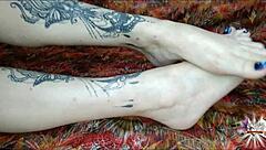 Oiled feet ready for your jerk-off instructions!