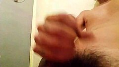 guy wanks on the chair until he cums