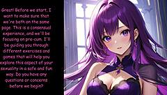 Mira's first attempt at precum play in Hentai Joi video