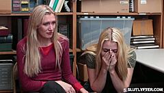 blond teen sucks cock good with her tits bouncing