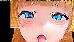 Animated girl's butt gets cumshot
