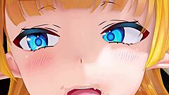 Animated girl's butt gets cumshot