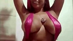 Peruvian MILF Deysi Araujo's sensual masturbation with her big breasts