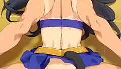 Cheerleader leader lost the bet with you in this hentai anime