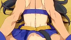 Cheerleader leader lost the bet with you in this hentai anime