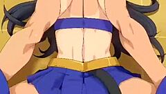 Cheerleader leader lost the bet with you in this hentai anime