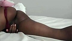 Kelly's shaved pussy gets pleasured by her fingers