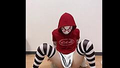 Girl in skirt, what are you doing masturbating?