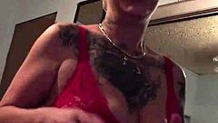 a tattooed milf with piercing gets fucked by a monster cock amateur in a wild session
