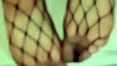 Cumming on brunette's feet