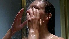 Steamy solo shower session with a sexy blonde