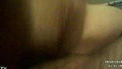 Babe bounces on wet cock in close up view