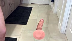 Big Ass Close Up Dildo Fuck in a Shower Toys Blonde Bathing Pussy Fucking