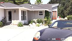 Hot wife Karlee Grey gets stretched by personal trainer