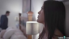 Creepy census taker harasses shy brunette teen with monster cock