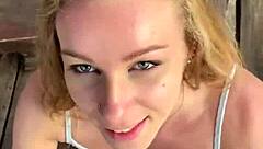 Angel Emily orgasms in outdoor safari anal sex