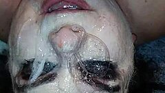 Ms TL's wild throat training session with a dildo