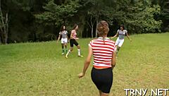 Shemale dongs getting sucked in a hardcore blowjob scene 😈