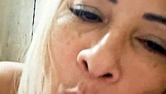 playing with ball dildo in the intimate area with milf and toys.