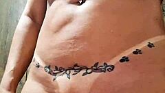 playing with ball dildo in the intimate area with milf and toys.