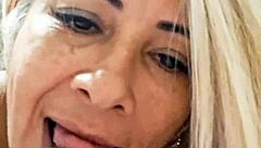 playing with ball dildo in the intimate area with milf and toys.