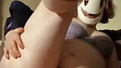 Detailed View of Amateur in Purple Lace Lingerie with Feet