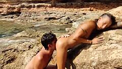 Girls spectating as we engage in sexual activity on the coastline