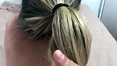 The Hot Blonde Shemale Gets Cumshot On Tits