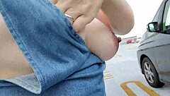 Married Asian Bride Feels Excited Exposing Breasts Outdoors