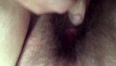 Close up pov of amateur girlfriend doing pussyjob