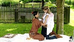 Beautiful Brunettes Zoe And Devin Kiss And Lick Pussy Outdoors