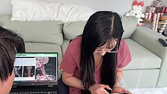 Medical student elle lee returns the favor to her tutor with intense sex