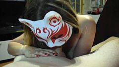 She takes on his stiff member in a filthy oral encounter