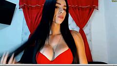 Hot Tranny Plays With Tits And Ass On Webcam!