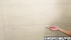 Creeping on hot stepmom in shower!